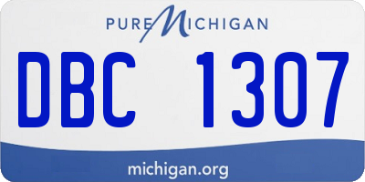 MI license plate DBC1307