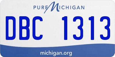 MI license plate DBC1313