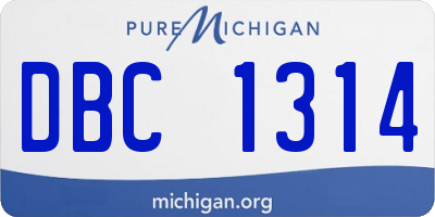 MI license plate DBC1314