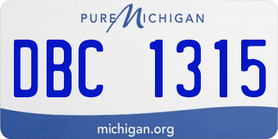MI license plate DBC1315