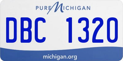 MI license plate DBC1320