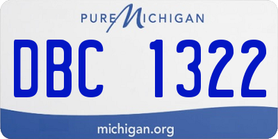MI license plate DBC1322