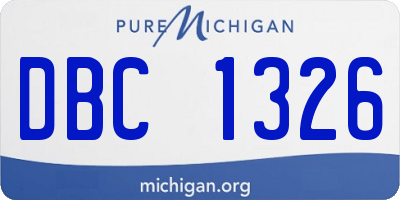 MI license plate DBC1326
