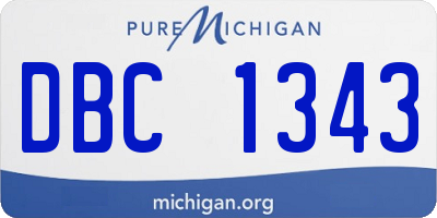 MI license plate DBC1343