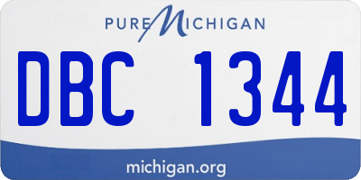 MI license plate DBC1344