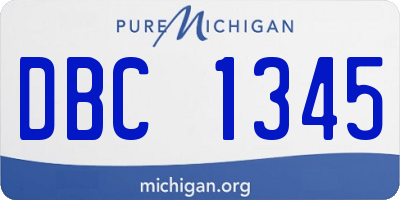 MI license plate DBC1345