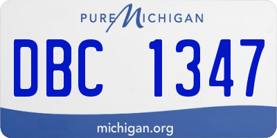MI license plate DBC1347