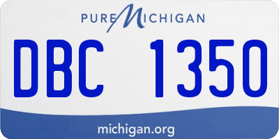 MI license plate DBC1350