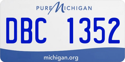 MI license plate DBC1352