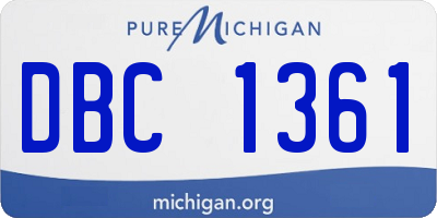 MI license plate DBC1361