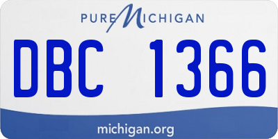 MI license plate DBC1366