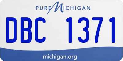 MI license plate DBC1371