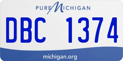 MI license plate DBC1374