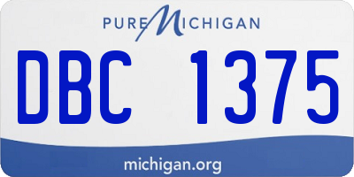 MI license plate DBC1375