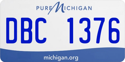 MI license plate DBC1376