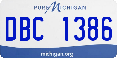 MI license plate DBC1386