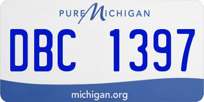 MI license plate DBC1397