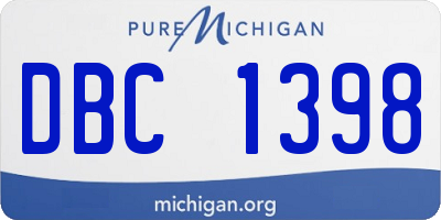 MI license plate DBC1398