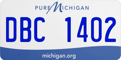 MI license plate DBC1402