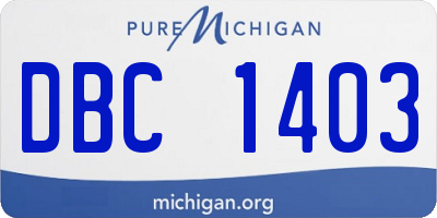 MI license plate DBC1403