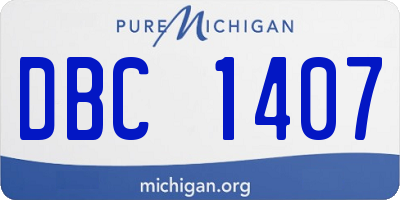MI license plate DBC1407