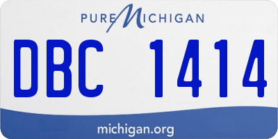 MI license plate DBC1414