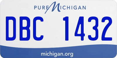 MI license plate DBC1432