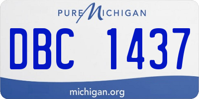 MI license plate DBC1437