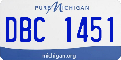 MI license plate DBC1451