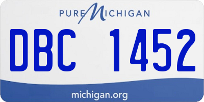 MI license plate DBC1452
