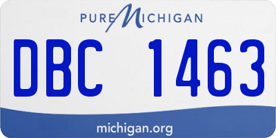 MI license plate DBC1463