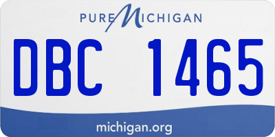 MI license plate DBC1465