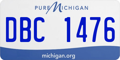 MI license plate DBC1476