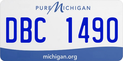 MI license plate DBC1490