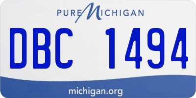 MI license plate DBC1494