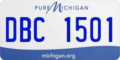 MI license plate DBC1501