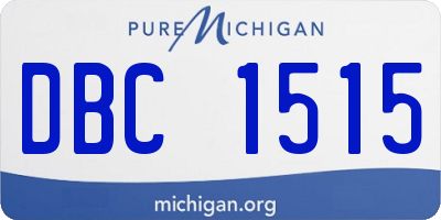 MI license plate DBC1515