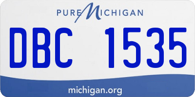 MI license plate DBC1535