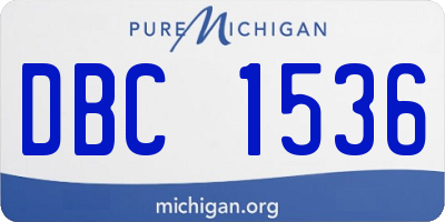 MI license plate DBC1536