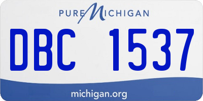 MI license plate DBC1537