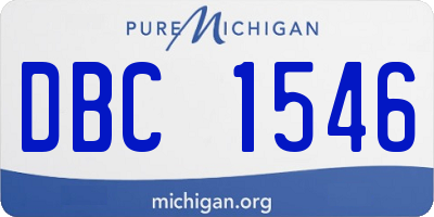 MI license plate DBC1546