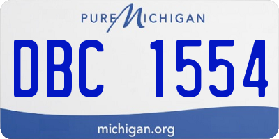 MI license plate DBC1554