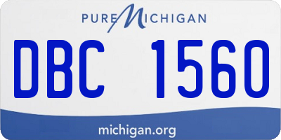MI license plate DBC1560