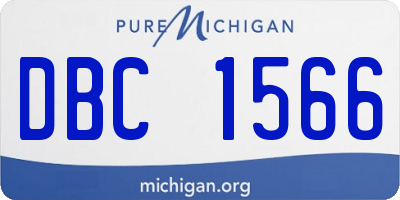 MI license plate DBC1566