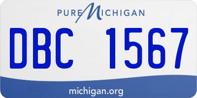 MI license plate DBC1567