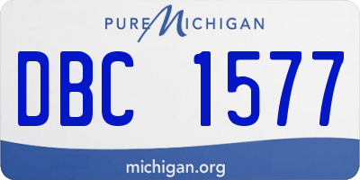 MI license plate DBC1577