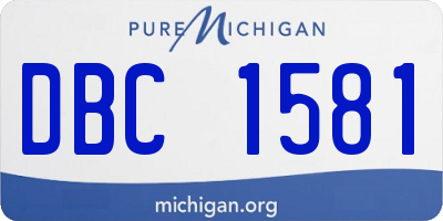 MI license plate DBC1581