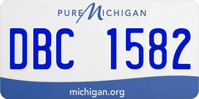 MI license plate DBC1582