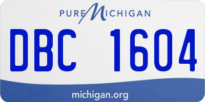 MI license plate DBC1604