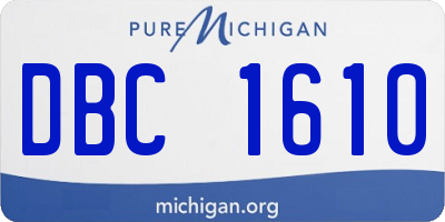 MI license plate DBC1610